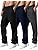 3 Pack Fleece Sweatpants for Men Open Bottom Baggy Drawstring Athletic Sweat Pants with Pockets
