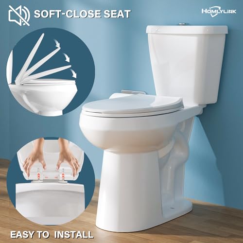 Homlylink HM-2489T 21 Inch Tall Toilet For Seniors Extra High Toilet Comfort Bowl Height Toilet Seat Height 22" thumb #5