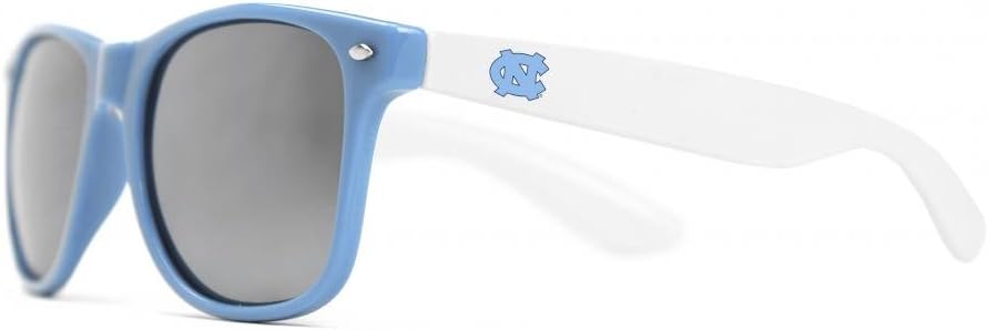Society43 NCAA North Carolina Tar Heels UNC-3 Blue Front Temple, Silver Lens Sunglasses, One Size, Blue