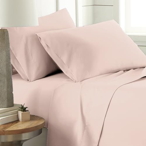 Cal King 14 Inch Sheet Set 4 Piece Soft Microfiber 14 Inch Deep Pocket Pink