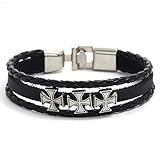 Designkonzept: Stilvolles und kreatives Design. Vintage-Lederarmbänder können beim Stapeln ein mehrschichtiges Armband haben und können auch mit anderen umwickelten Armbändern oder Manschettenarmbändern verwendet werden.