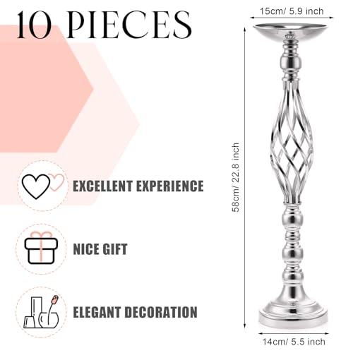 Rtteri Large Wedding Centerpiece Table Decorations Tall Metal Flower Arrangement Stand Elegant Flower Vase Candle Holder for Wedding Reception Table Party Event Hotel Home Decor - Image 4