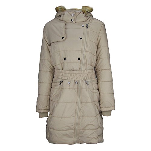 ZAIAI Women's Coat with Fur Hood with 90% Down Parka Puffer Jacket Beige L