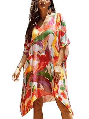 Moss Rose Kaftans for Women Beach Cover up Dress Swimsuit Kimono with Boho