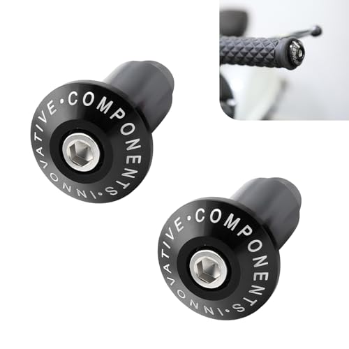 Opuweiy 2 PCS Motorcycle Handlebar Grips, 7/8" Bar Ends, Universal Motorcycle Handlebar Plugs (Black)