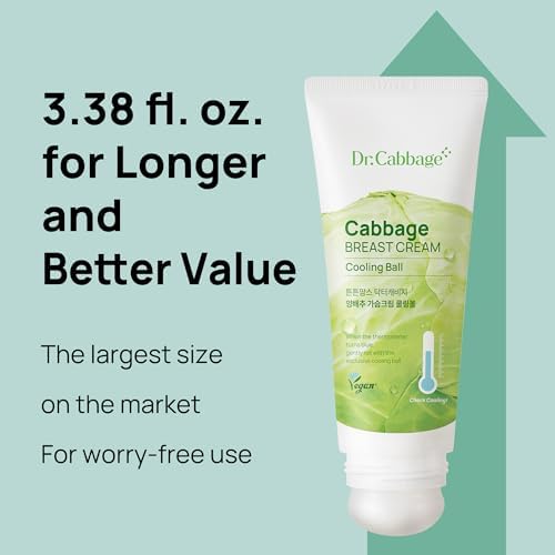 tntnmom's Dr.Cabbage 양배추 가슴 크림, 쿨링 볼 어플리케이터 포함, 100ml - 모유 수유 및 산후 엄마를 위한 쿨링 롤온 크림, 병원 가방 필수품, 한국산 — 사진 3