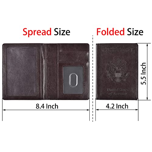 Doulove Passport And Vaccine Card Holder Combo Rfid Blocking, Upgraded Travel Wallet Passport Holder With Vaccination Card Slot, Passport Cover Case For Driver License, Credit Card, Coffee #TOP3