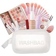26Pc Full Face Makeup Set Gift Surprise for Women Cosmetic Essential Starter Bundle Include 24 Colors Eyeshadow Palette, Lipstick,13-NI-1 glamour-brush set. Pack Flawless Lvory B2, ONE SIZE