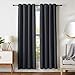 AmazonBasics Room Darkening Blackout Window Curtains with Grommets - 42" x 84", Black, 2 Panels