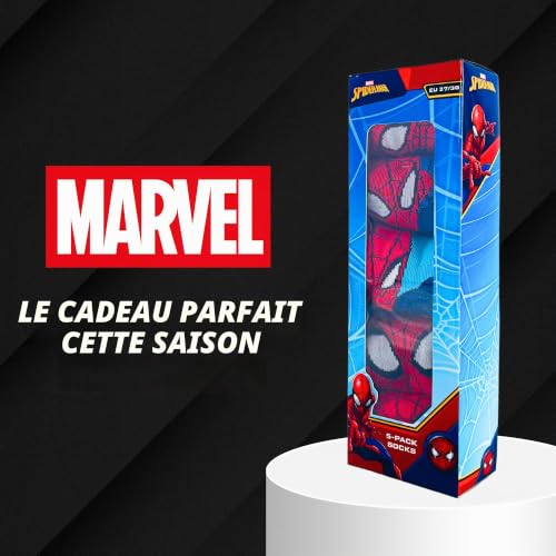 Marvel Spider-Man Chaussettes pour Garçon, Lot de 5 Chaussettes Classiques Spiderman, Taille EU 27/30 – vue 7