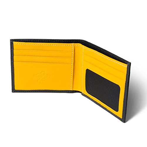 PEGAI Standard Full-Grain Leather Bifold Wallet For Men | Stylish and Secure RFID Blocking Slim Mens Wallet With Credit Card Holder | Edward (Yellow)3