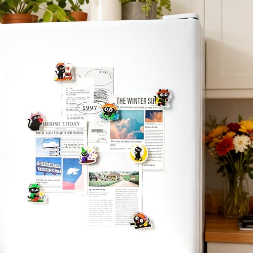 Set de 8 imanes decorativos de gato para refrigerador miniatura 4