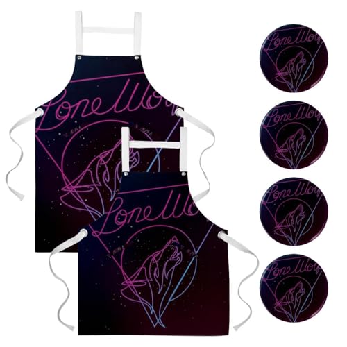 Tabliers de cuisine lot de 2 avec broches pour restaurant bistrot et bar