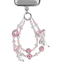 Butterfly Jeweled Phone Charms Strap Luxurious Phone Wrist Strap Vintage Cellphone Chain