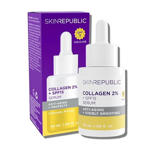 Skin Republic 2% Collagen SPF 15 Anti-Aging Serum to reduce fine lines and wrinkles