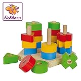 holzspielzeug für kleinkinder selber machen Farbe: Holz natur/bunt Eichhorn 100002087 - Steckplatte, 21-teilig, holz natur/bunt, 19 x 17,5 x 10,5 cm, 5 verschiedene Stecksymbole