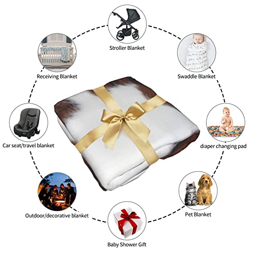 Cow Print Baby Blanket Cowhide Highland Cow Baby Stuff Swaddle Blankets For Infant Receiving Blankets For Newborn Baby Infant Toddler #TOP6