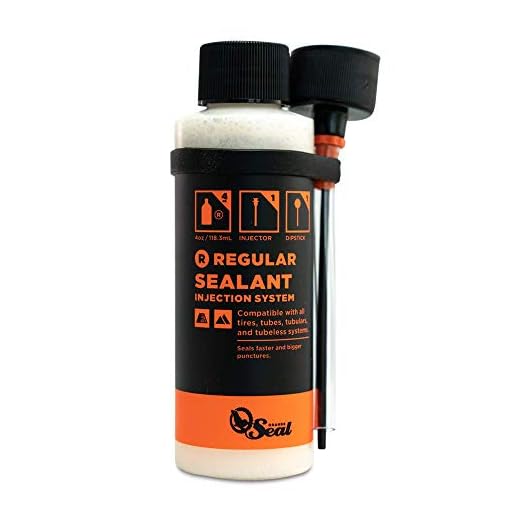 Orange Seal - Regular Formula Tubeless Bike Tire Sealant with Injector | Fast Sealing, up to 1/4" Puncture | for MTB, Road, CX and Gravel Bicycle Tires | 4oz w/Injector