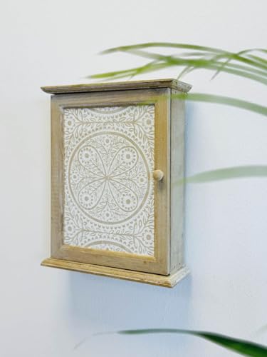 Miniatura 2 de Cuelga Llaves Rustico, Caja De Madera Para Llaves De Pared, Guardallaves Con 6 Ganchos, Para Hogar, Recibidor Mandala