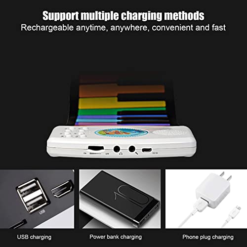 49 Tasten Roll Up Klavier Silikon Tastatur USB-C Ladung pädagogisches Lerninstrument Kinderzimmer Musikunterricht