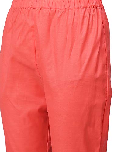 Image of AKHILAM Women's Chanderi Cotton Embroidered Unstitched Salwar Suit Material (Red 32DMK80 M Parent)
