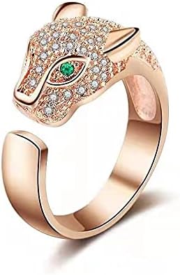 Variety Crystal Leopard Animal Open Adjustable Ring for Wimen Men Jewelry Gifts