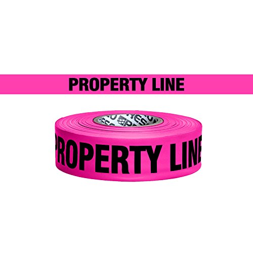 Presco Printed Roll Flagging Tape [Legends]: 1-1/2 in. x 50 yds. (Neon Pink with Black\"PROPERTY LINE\" printing) [NON-ADHESIVE] - Thumbnail 2