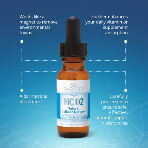 NCD2 Liquid Mineral Supplement, Advanced Cellular Support Formula, Daily Digestive & Detox, Immune, pH Balance, Cleansing; Easy-to-Use Drops (One .5 oz Bottle, 90 serv.) by Waiora