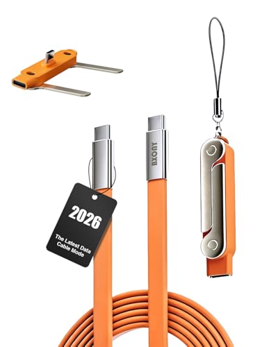 240w Charging Cable Flat Phone Charger with Stand Data Invisible Holder 90 Degree USB Mobile Ultra-Fast Sideways Right Angle Type Smart Multi-socket Braided Strip Zero-Interference Gaming (Orange)