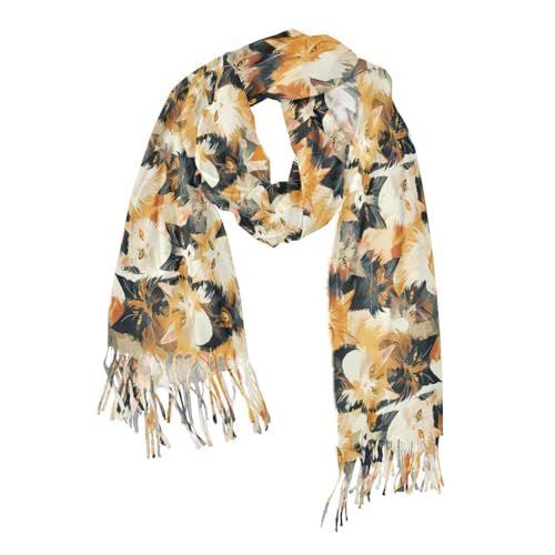 Bild: voucong Maine Cats Famliy Schal f�r Damen, Weihnachtsgeschenk, Kaschmir, Gelb / Schwarz f�r 20,44 EUR bei amazon.de