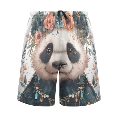 ALAZA Boho Cute Panda Men's Pajama Short Sleep Pants Soft Lounge Pajama Bottoms with Pockets2