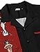 JOGAL Men's Bowling Shirts 50s Rockabilly Short Sleeve Button Down Shirt Beach Aloha Style Hawaiian Shirts Black Red 3X-Large