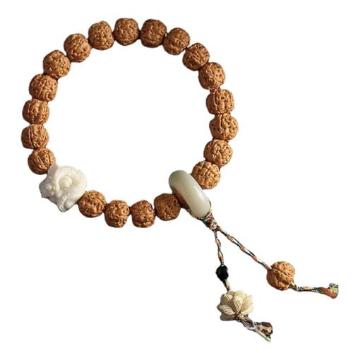 Pulsera Bodhi de nogal contra el estres con cuentas de madera de Buda