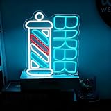 Cartel LED de neón, luz de neón multicolor para decoración de pared, LED regulable, con carga USB, para salón, cumpleaños, fiesta, boda, casa, salón, decoración (barbero)