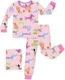 Bamboo Viscose Toddler Girls Kids Pajama Sets 3-4T Snug fit Long-Sleeve Softness Sleepwear Pjs 2pcs Jammies Dapper Dog-Long
