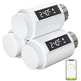 【Steuerung per Mobil-App】Mit der Smart App( Unterstützt nur die „Smart Life“-App) können Sie die Arbeitszeit des Heizkörperthermostat ganz einfach selbst einstellen. Das kompakte Design des heizungsthermostat ist benutzerfreundlich, leicht ablesbar und spart Platz.