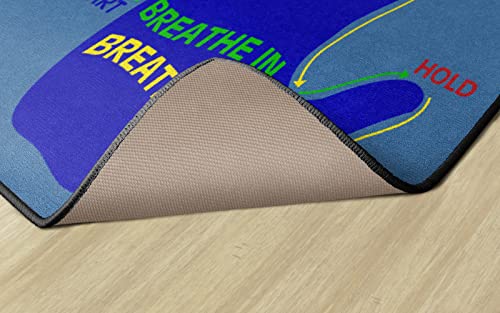 Flagship Carpets Get A Grip Childrens Time Out Children's Classroom or Playroom Carpet, Kids Room or Home Door Mat, Small Area Rug, 30" x 30", Blue - Image 2
