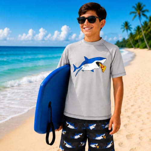 Image of iXtreme Boys Swim Set - 2 Piece Rash Guard Short Sleeve Swim Shirt and Boys Swim Trunks for Infants Toddlers & Big Boys