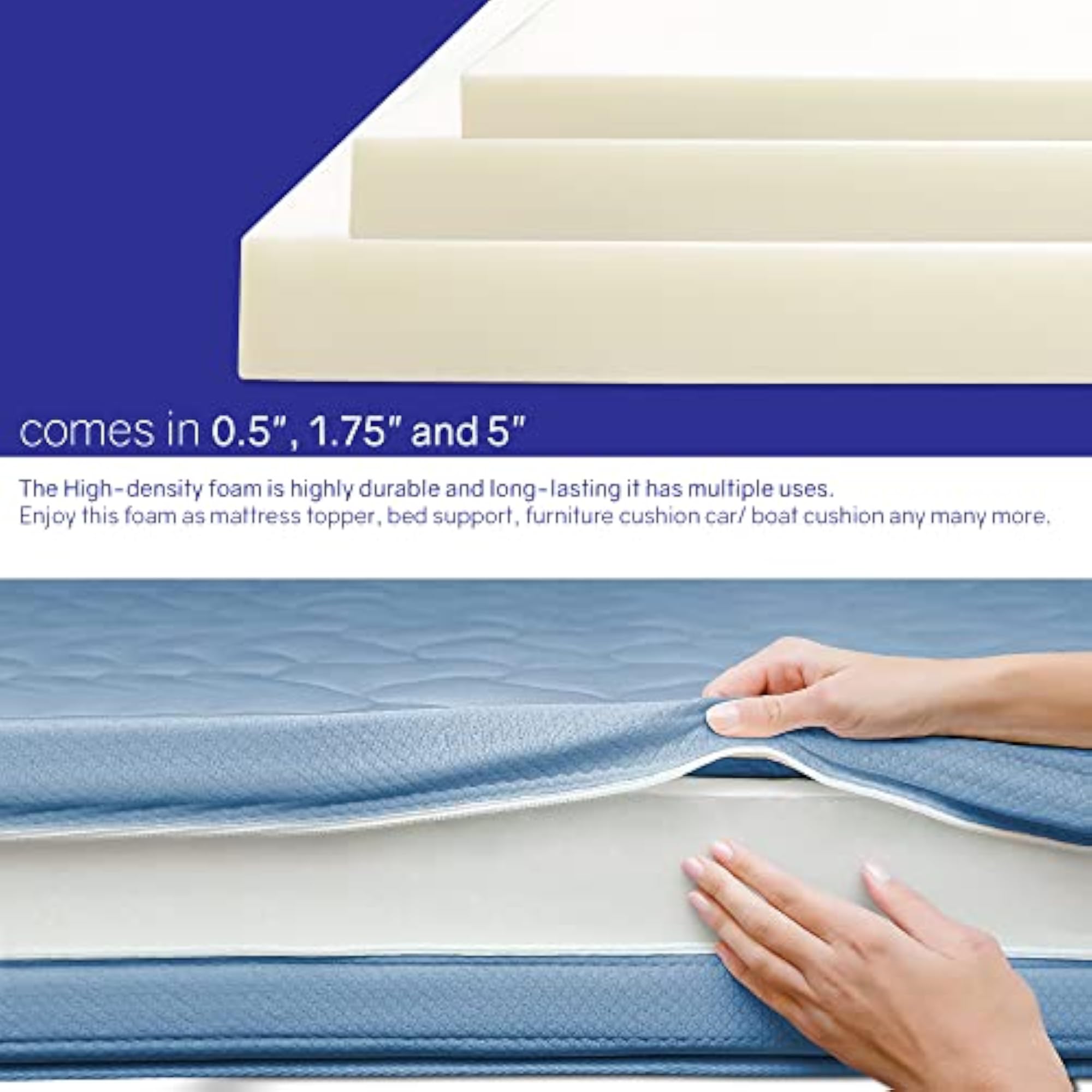High Density Foam Cushion, 38" x 74" x 1 3/4"