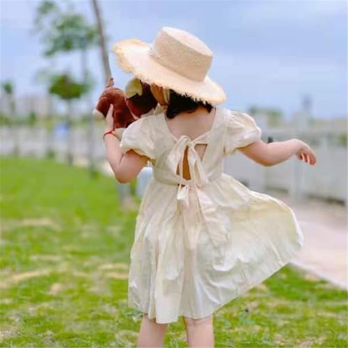 Kid's Grass Hat Light and Thin Lafite Simple Ribbon Sun for Boys Girls Sunscreen Sunshade Summer(Lace Ribbon,S)4