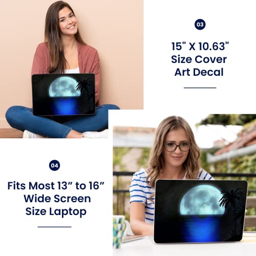 Image of LSS Laptop 15 15.6 Skin Cover with Colorful Beach Moon Light Pattern for HP Dell Lenovo Apple Asus Acer Compaq - Fits 13.3 inch 14 inch 15.6 inch 16 inch (2 Wrist Pads Free)