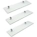Produktbild Harbour Housewares Glas-Badezimmer-Regal mit Chrom-Befestigungen - Ausgeglichenes Glas - 50cm - Packung mit 3