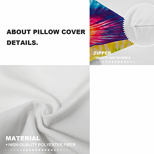 Shrahala Bright Red Blue Decorative Pillow Covers, 1970S Colorful Psychedelic Tie Dye Design Abstract Pattern Cushion Case Sofa Bedroom Car Throw Pillow Covers Square 16 X 16 Inches Red Dye, Set Of 2 #TOP3