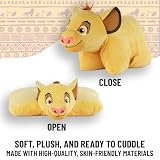 Disney Król Lew Simba pluszowa poduszka 2 w 1 – miękka poduszka do przytulania z zapięciem na pasek, poduszka do przytulania do pokoju dziecięcego i podróży