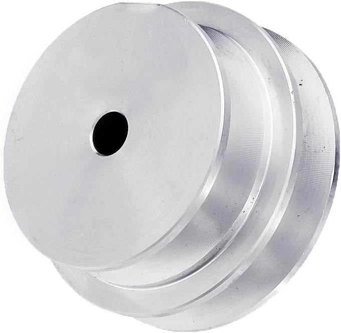 Bloque de polea de grúa, rueda de polea de cuerda, rueda de polea con ranura, 1 pieza de aleación de aluminio con doble ranura, rueda de polea de 50 mm, polea de orificio fijo de 8-20 mm for eje de mo