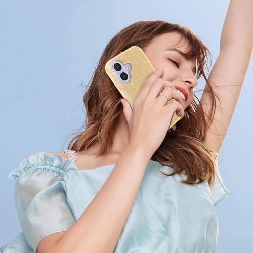 Coque iPhone 17 paillettes or pour soirée et protection antichoc chic