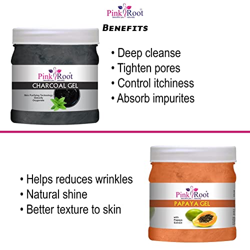 Image of Pink Root Charcoal Gel 500gm with Papaya Gel 500gm