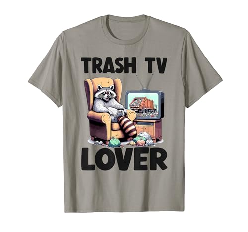 Team Trash TV Lover Racoon Sillón divertido mapache Camiseta