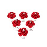 DESIGN: Rosen Blüten JUSTFOX - 6 Curlies Rosen Blüten Haarschmuck mit Straß