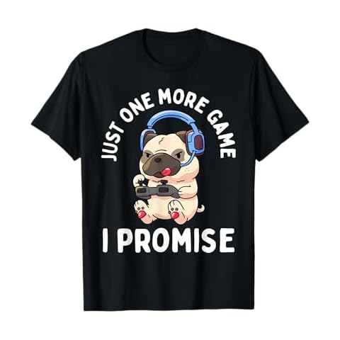 Gaming Pug Gamer Dog Lover Video Game Boys Girls Gift T-Shirt Cover